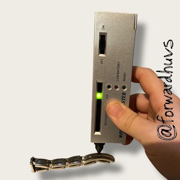 Stainless Steel Men’s 316L Bracelet Marked 10K WGD with 3 Authentic Diamonds - Picture 9 of 14